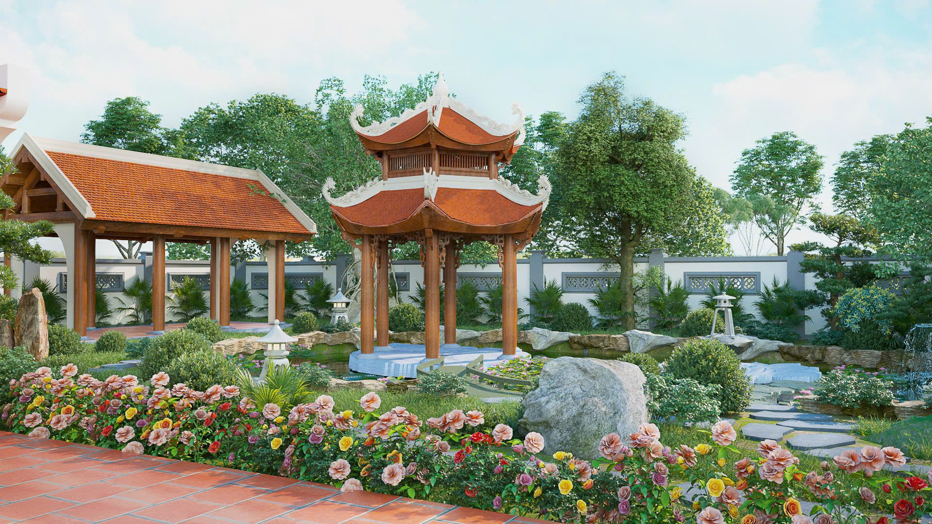 Chòi nghỉ, nhà lục giác & kiến trúc sân vườn